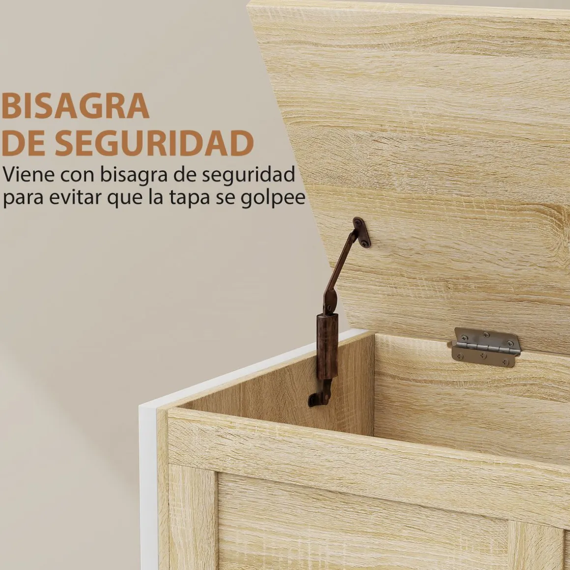 Baúl Lira Homcom tapa abatible 50x80x40 cm