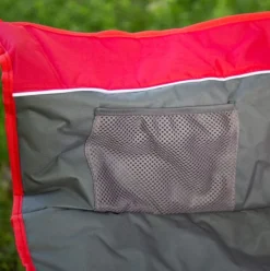 Balancín para camping Aktive plegable + bolsillos laterales gris/rojo