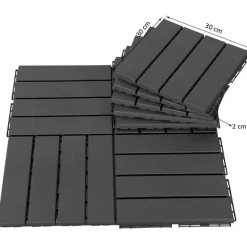 Baldosas antideslizantes Outsunny 9 piezas negro 30x30 cm
