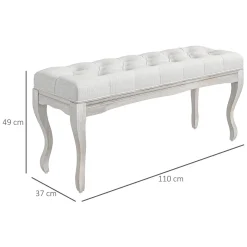 Banco acolchado Trento Homcom 120kg crema 49x110x37 cm