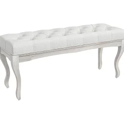 Banco acolchado Trento Homcom 120kg crema 49x110x37 cm