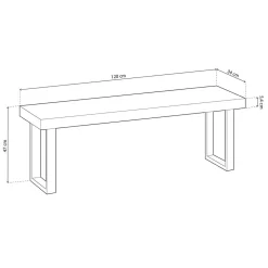 Banco asiento Loft 47x120x34 cm
