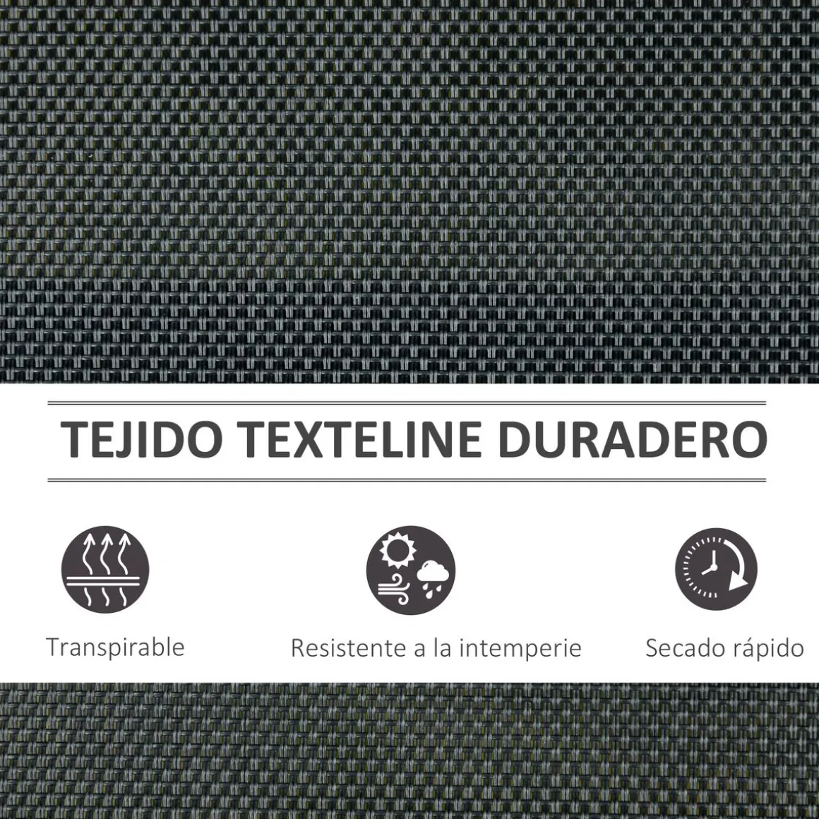 Banco balancín Calm Outsunny 3 plazas negro 85x147x75 cm