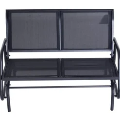 Banco balancín Outsunny 2 plazas negro 88x123x80 cm