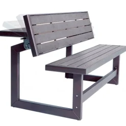 Banco convertible en mesa Lifetime efecto madera gris 36x141x48 cm