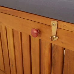 Banco de almacenaje Lax con cojín madera de acacia 84x170x63 cm