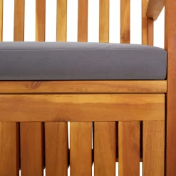 Banco de almacenaje Lax con cojín madera de acacia 84x170x63 cm