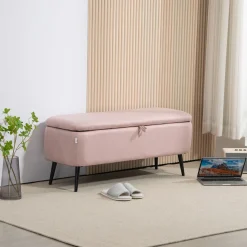 Banco de almacenaje Lina Homcom tapa abatible 44,5x101x38,5 cm