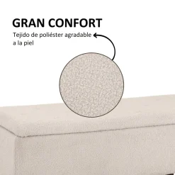 Banco de almacenaje Macarena Homcom tapa abatible gris 45x95x38 cm