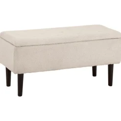 Banco de almacenaje Macarena Homcom tapa abatible gris 45x95x38 cm