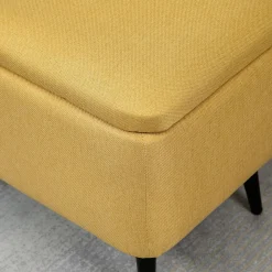 Banco de almacenaje Miller Homcom con tapa abatible amarillo 44,5x101x38,5 cm