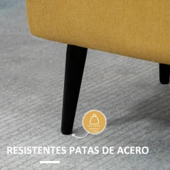 Banco de almacenaje Miller Homcom con tapa abatible amarillo 44,5x101x38,5 cm