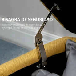 Banco de almacenaje Miller Homcom con tapa abatible amarillo 44,5x101x38,5 cm