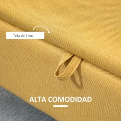 Banco de almacenaje Miller Homcom con tapa abatible amarillo 44,5x101x38,5 cm