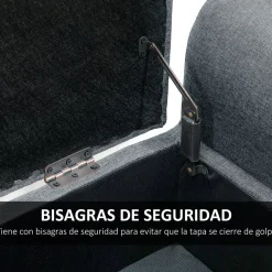 Banco de almacenaje Slim Homcom con tapa abatible gris 58x116x44 cm