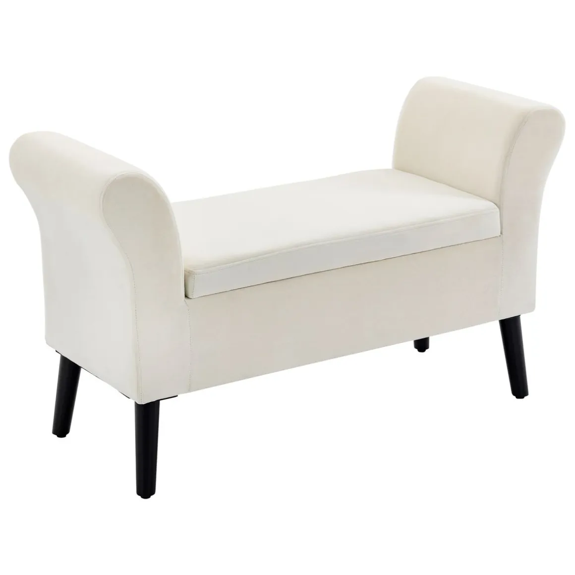 Banco de almacenaje Unakita Homcom con tapa abatible crema 65x111,5x41 cm