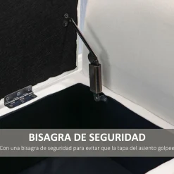 Banco de almacenaje Unakita Homcom con tapa abatible crema 65x111,5x41 cm