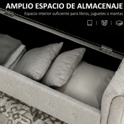Banco de almacenaje Velmara Homcom con reposabrazos 74,5x146,5x49 cm