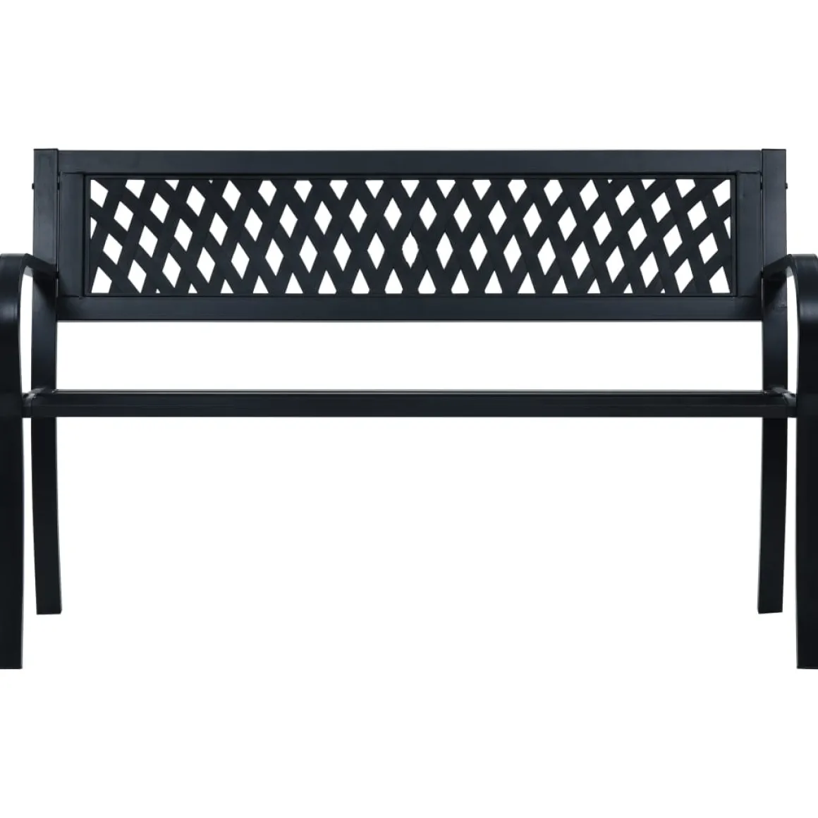 Banco de jardín Bahía acero negro 77x125x53 cm