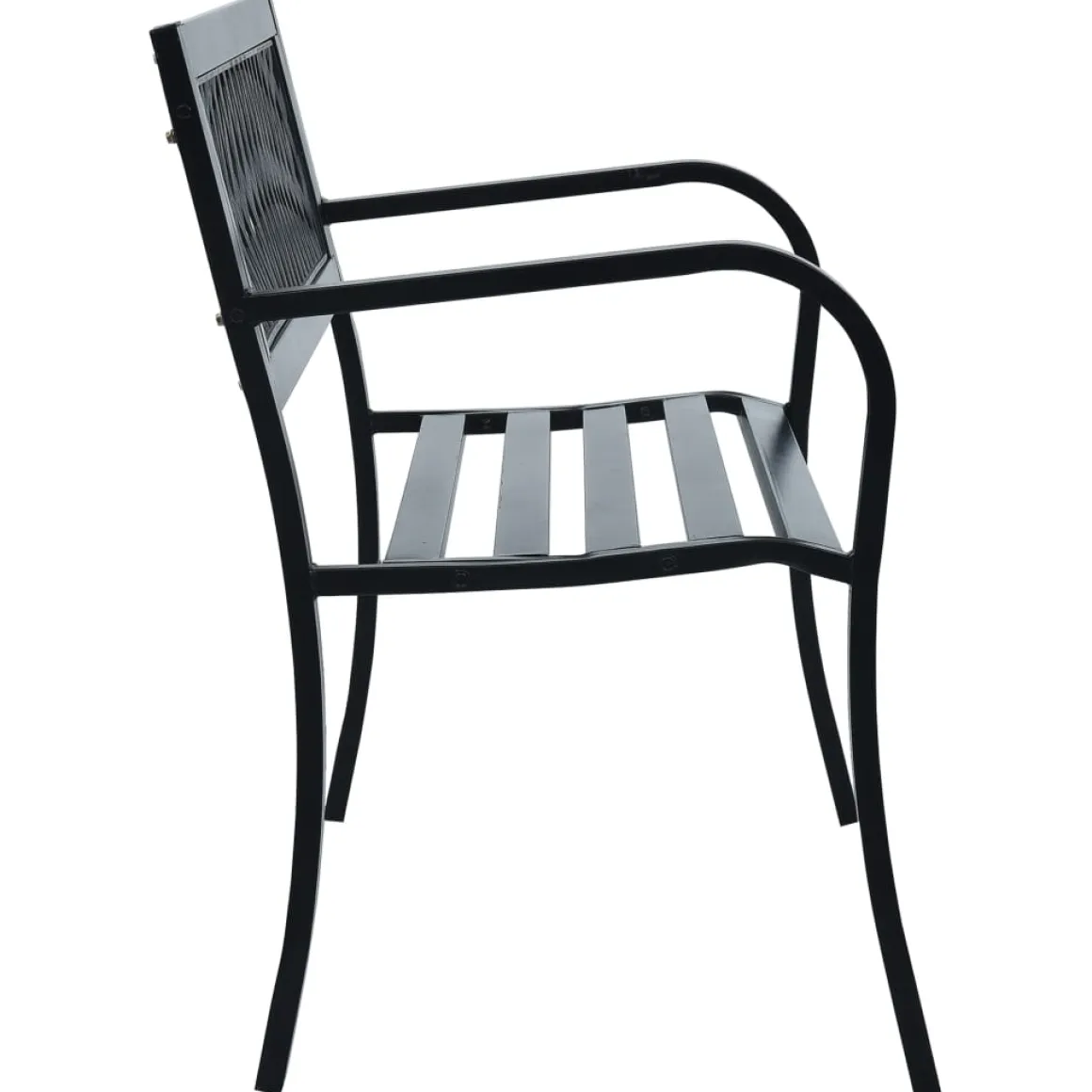 Banco de jardín Bahía acero negro 77x125x53 cm