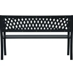 Banco de jardín Bahía acero negro 77x125x53 cm