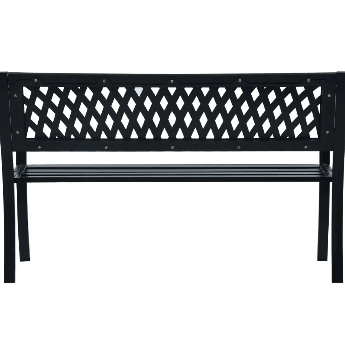 Banco de jardín Bahía acero negro 77x125x53 cm