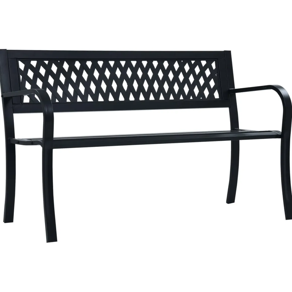 Banco de jardín Bahía acero negro 77x125x53 cm