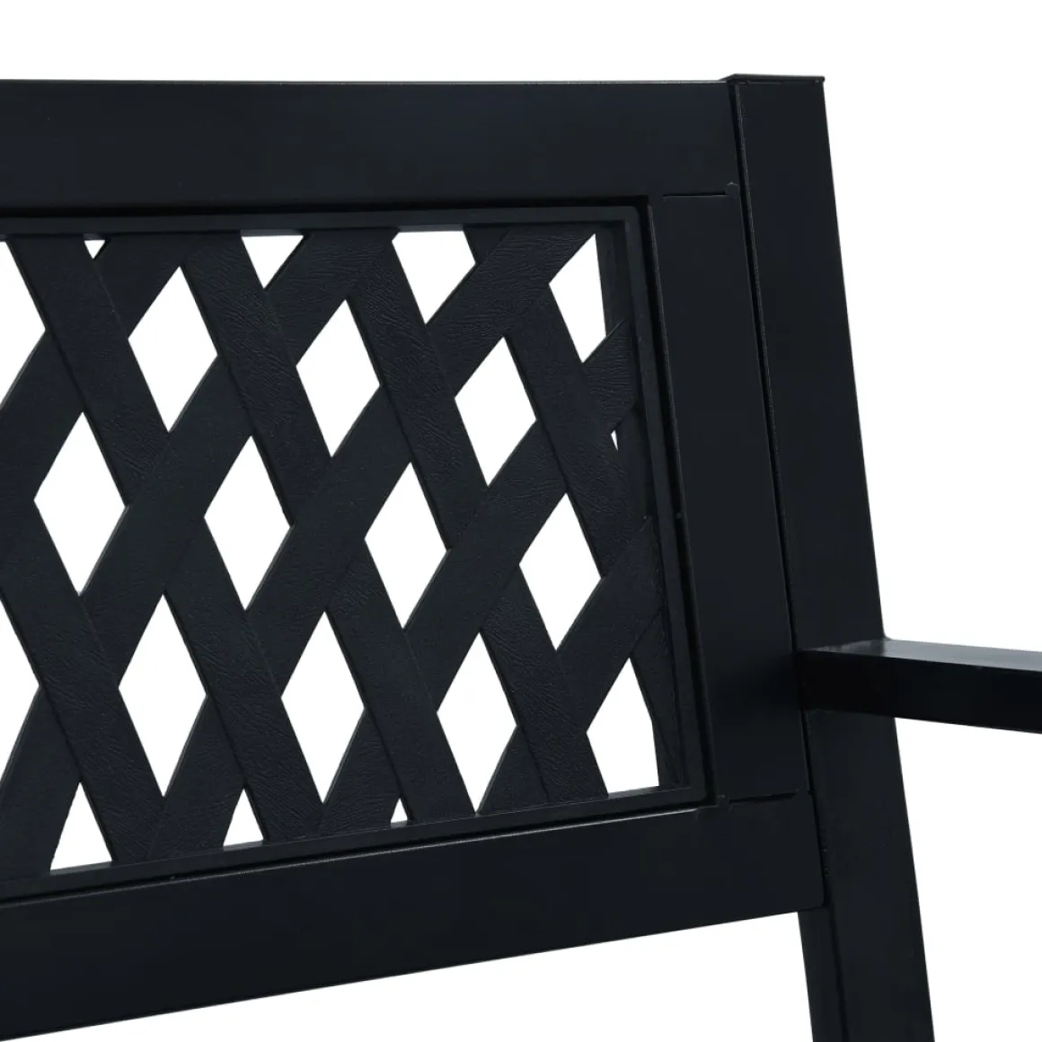 Banco de jardín Bahía acero negro 77x125x53 cm