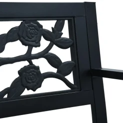 Banco de jardín Baker metal negro 77x125x53 cm