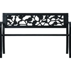 Banco de jardín Baker metal negro 77x125x53 cm