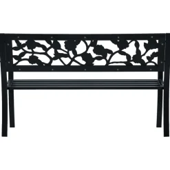 Banco de jardín Baker metal negro 77x125x53 cm