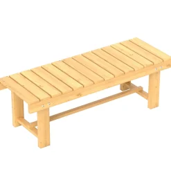 Banco de jardín Bosque Outsunny 2 plazas natural 35x110x38 cm