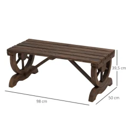 Banco de jardín Garten Outsunny 2 plazas madera de abeto 39,5x98x50 cm