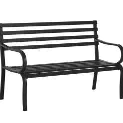 Banco de jardín Lago Outsunny 2 plazas 240kg negro 82x127x58 cm
