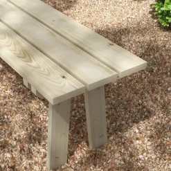 Banco de jardín Matine Outsunny 2 plazas 220kg natural 45x130x38 cm