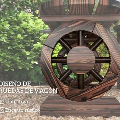 Banco de jardín Nani Outsunny madera de abeto 39x120x29 cm
