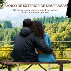 Banco de jardín Nani Outsunny madera de abeto 39x120x29 cm