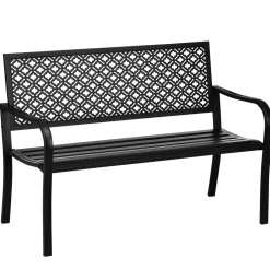 Banco de jardín Outsunny 2 plazas negro 83x127x63 cm