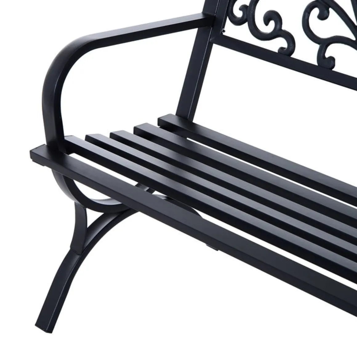 Banco de jardín Outsunny negro 85x127x60 cm