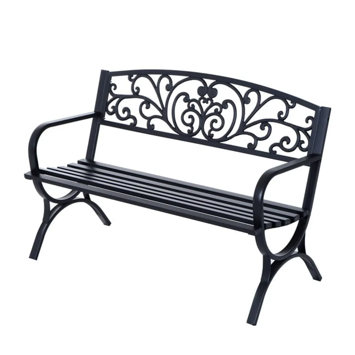 Banco de jardín Outsunny negro 85x127x60 cm