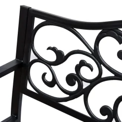 Banco de jardín Paradise Outsunny hasta 240kg negro 89x127x60 cm