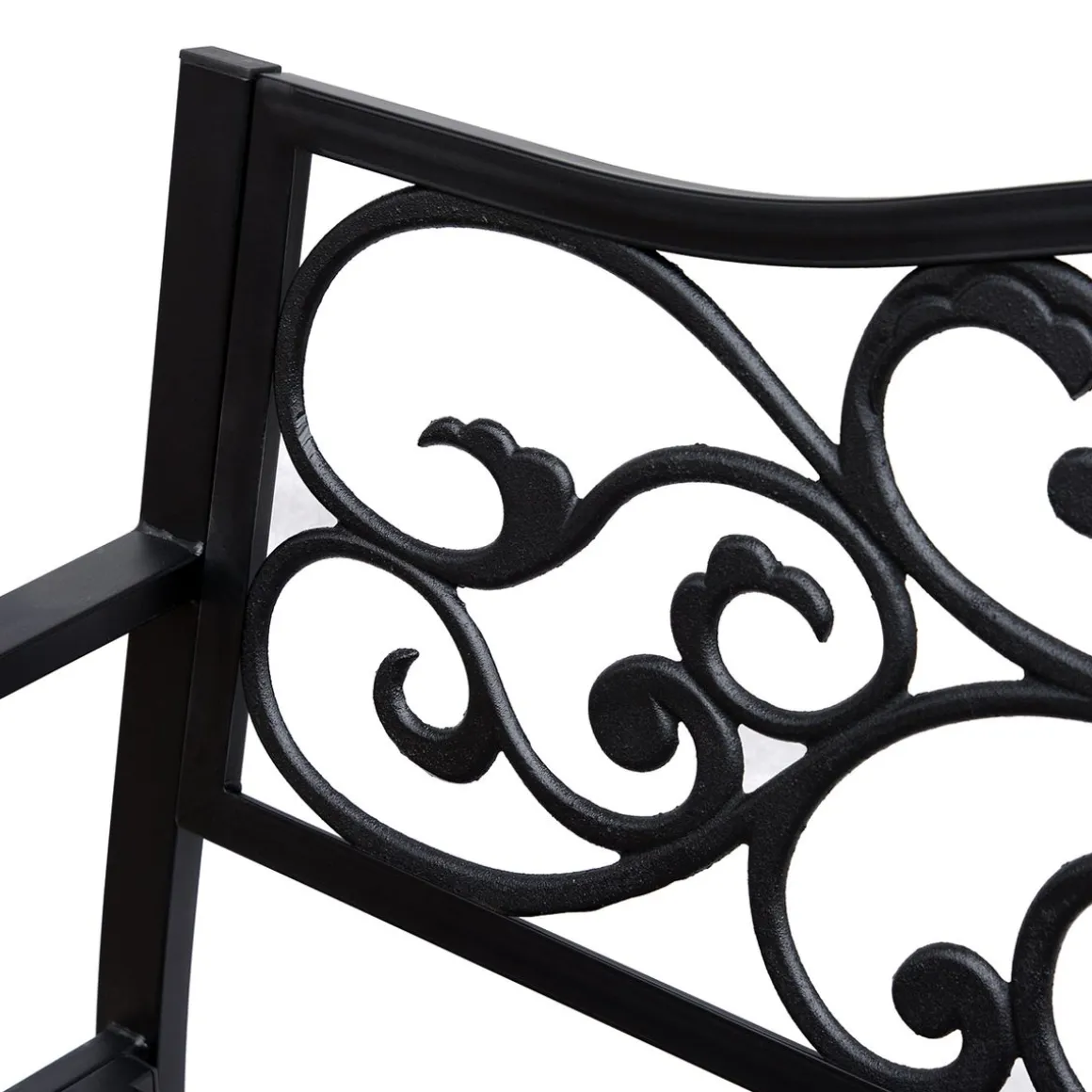 Banco de jardín Paradise Outsunny hasta 240kg negro 89x127x60 cm