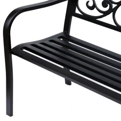 Banco de jardín Paradise Outsunny hasta 240kg negro 89x127x60 cm