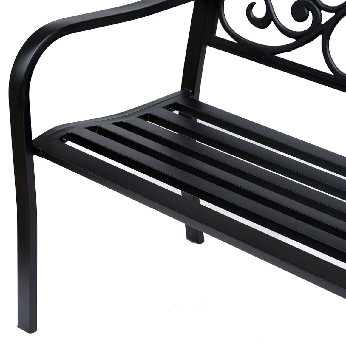 Banco de jardín Paradise Outsunny hasta 240kg negro 89x127x60 cm