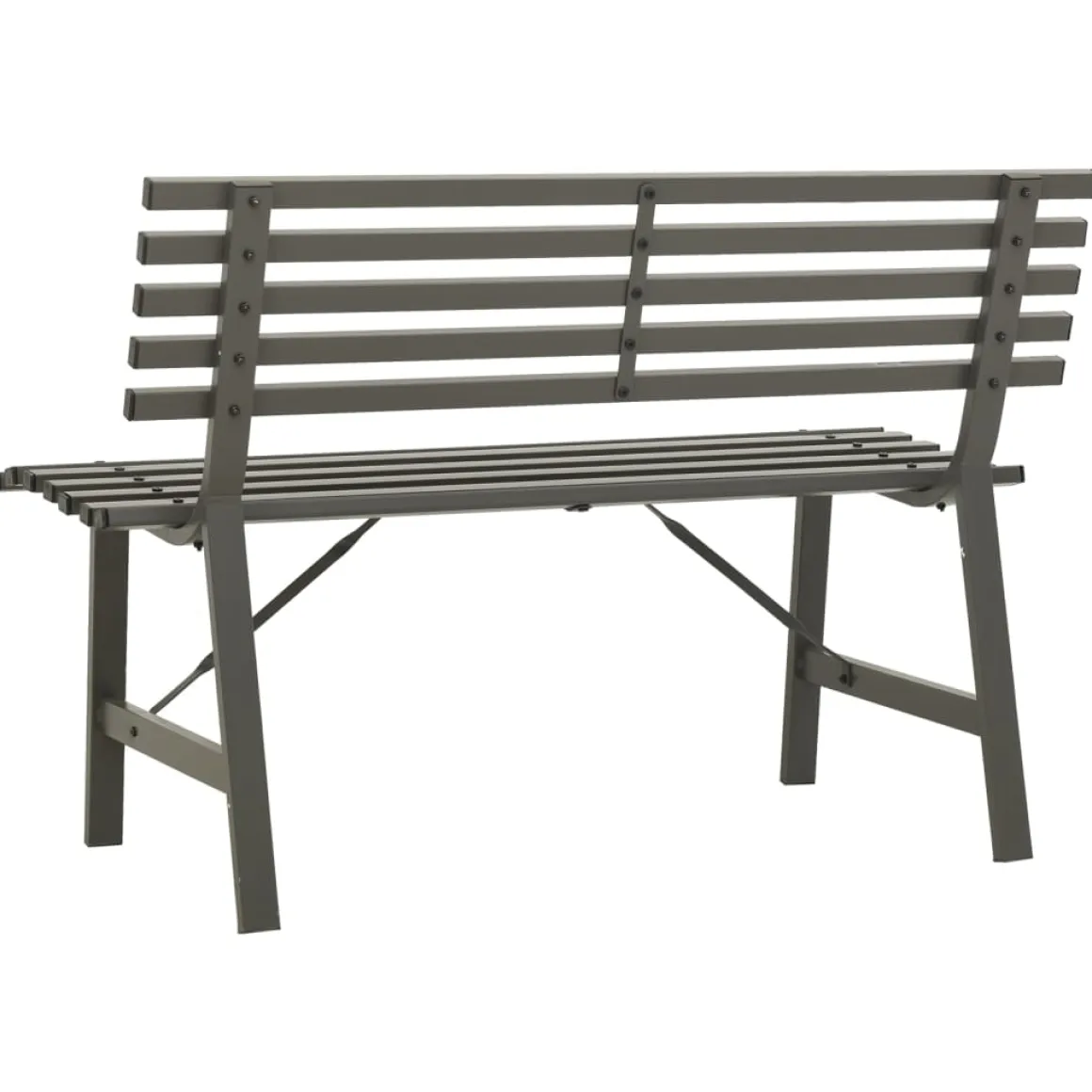 Banco de jardín Park acero negro 76,5x110x59 cm