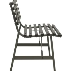 Banco de jardín Park acero negro 76,5x110x59 cm