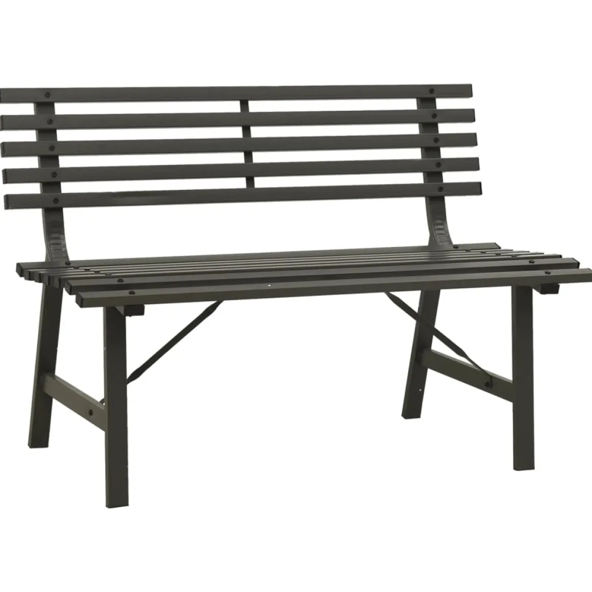 Banco de jardín Park acero negro 76,5x110x59 cm