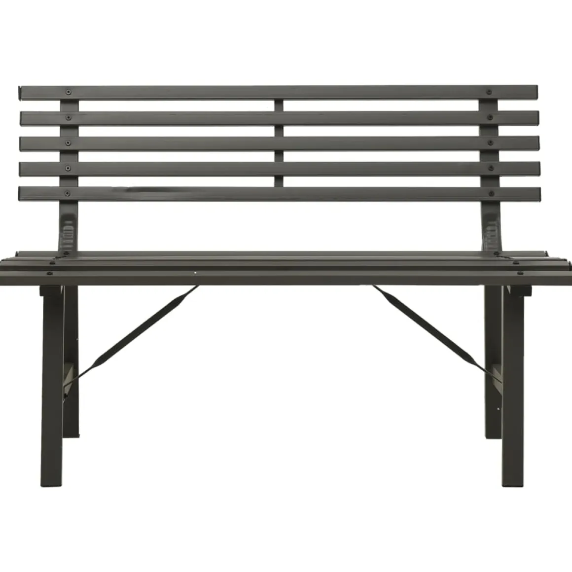 Banco de jardín Park acero negro 76,5x110x59 cm