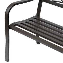 Banco de jardín Road Outsunny respaldo + reposabrazos marrón 240kg 85x127x60 cm