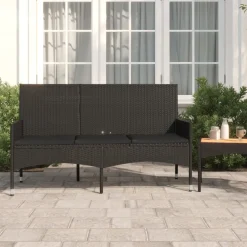 Banco de jardín VidaXL 3 plazas con cojines 85x140x51 cm